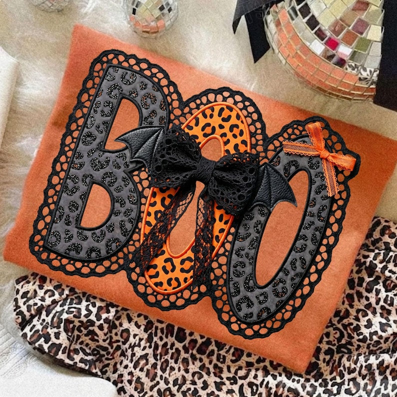 Lace Leopard Halloween Boo (DTF)
