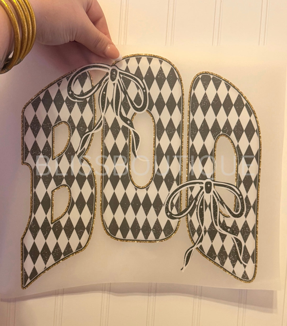 Boo Checkered bow (DTF)