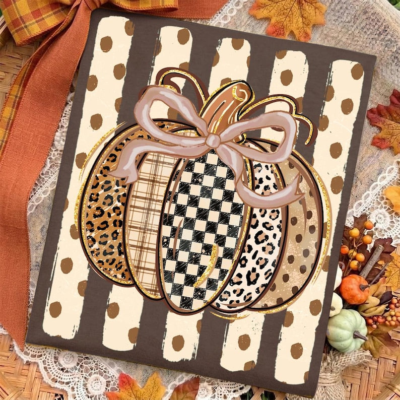 Preppy Floral Stripped Pumpkin (DTF)